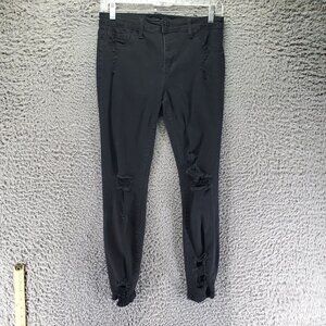 Cello Jeans Womens Size 7 Black Distressed Skinny Pants Stretch Comfortable Fit